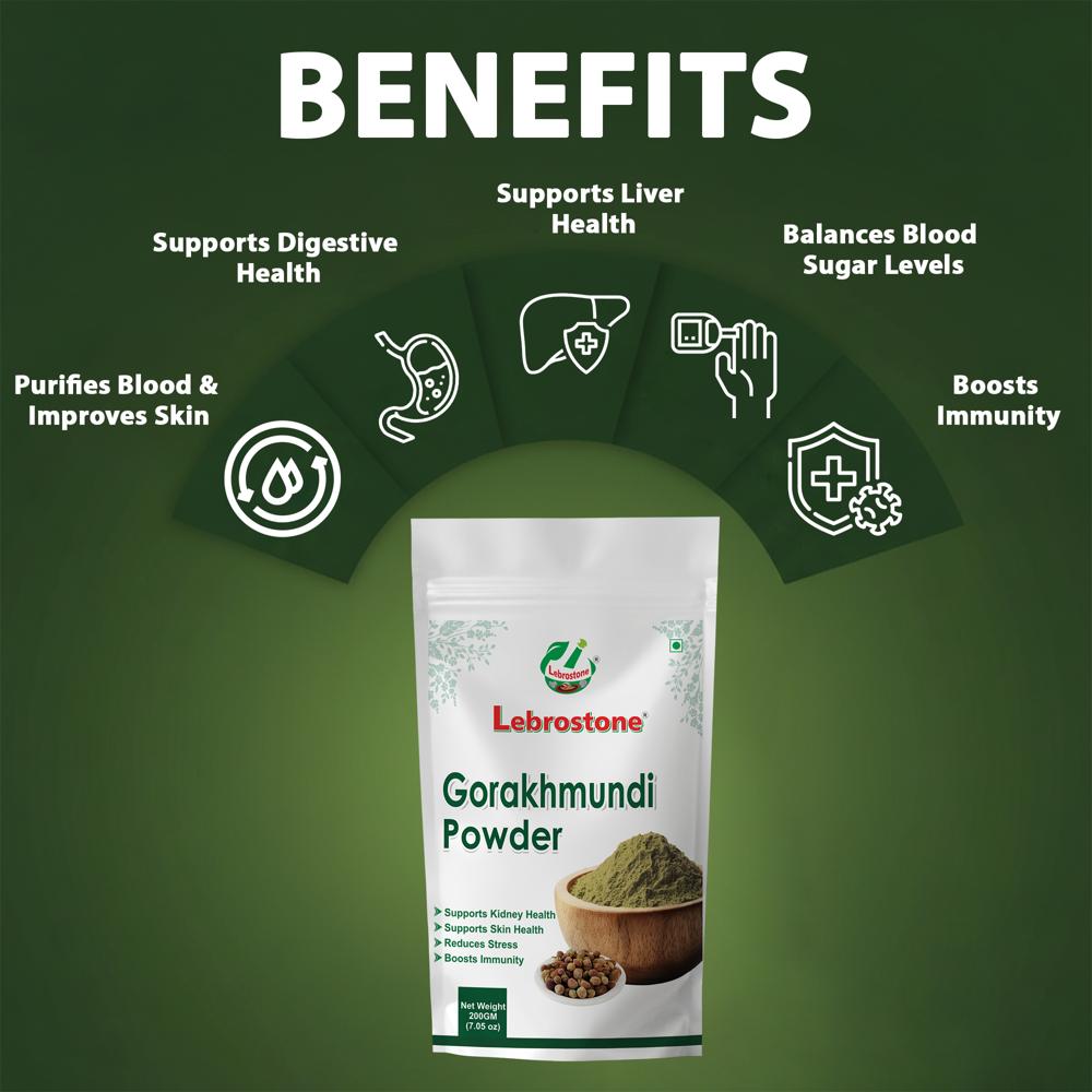 Lebrostone Gorakhmundi Powder Natural Blood Detox, Skin Health, Liver & Digestion Support, Immunity & Sugar Balance(200g)