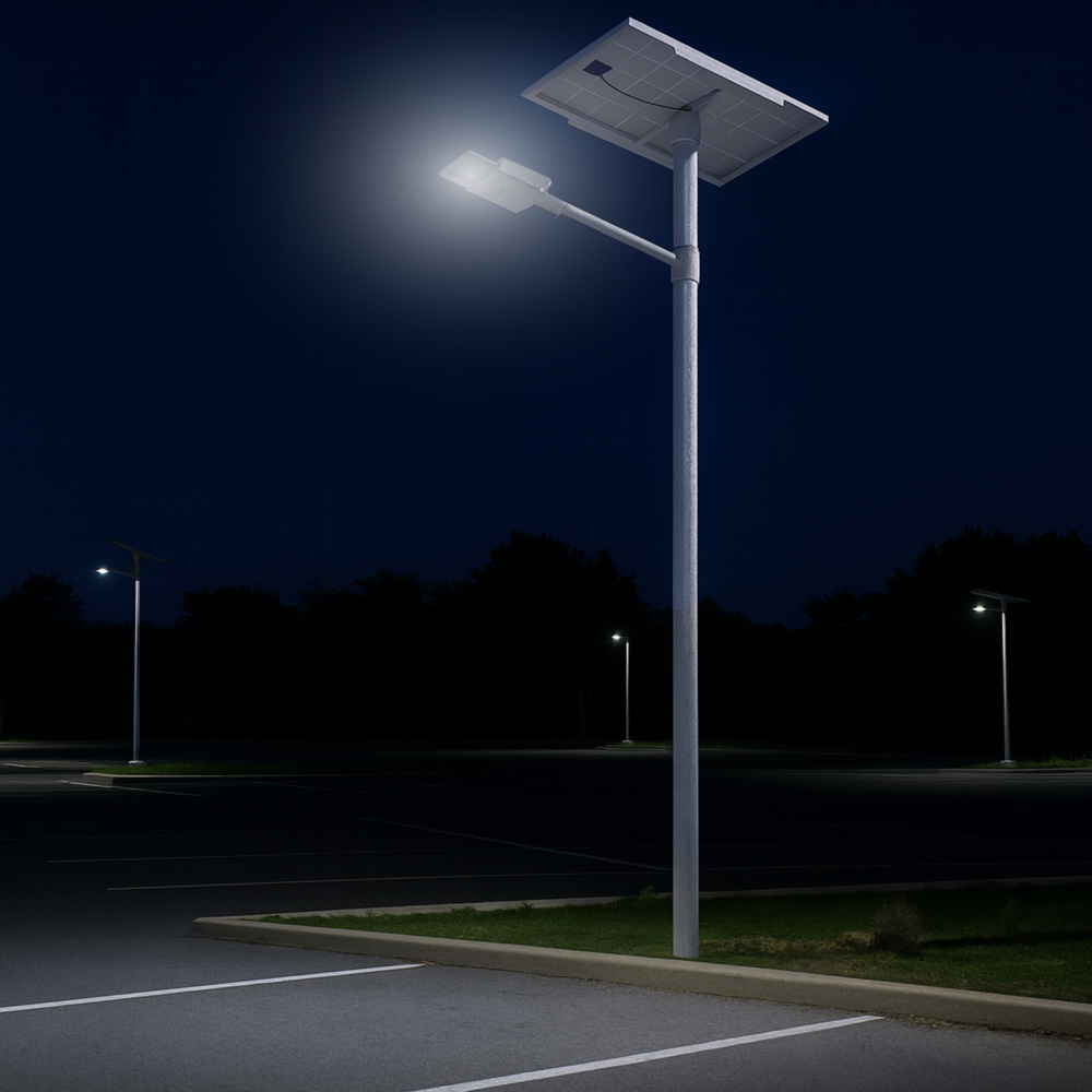 Solar Street Light - 25 Watt, Cool White Illumination, 98% Efficiency | Automatic Switch Mode, Maintenance-free, Multiple Cell Design