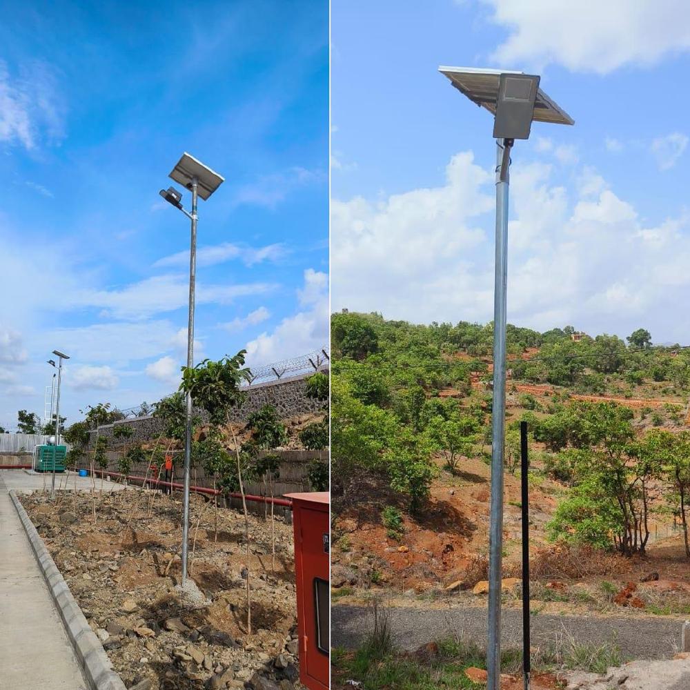 Solar Street Light - 25 Watt, Cool White Illumination, 98% Efficiency | Automatic Switch Mode, Maintenance-free, Multiple Cell Design