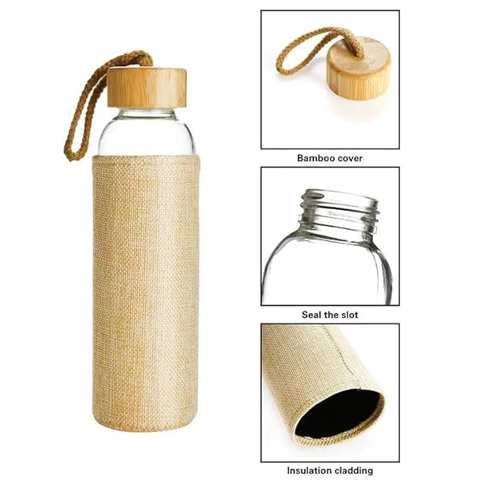 Sustainable 4-in-1 Eco-Friendly Gift Set: Bamboo Diary, Pen, Keychain & Glass Bottle (SS-10408)