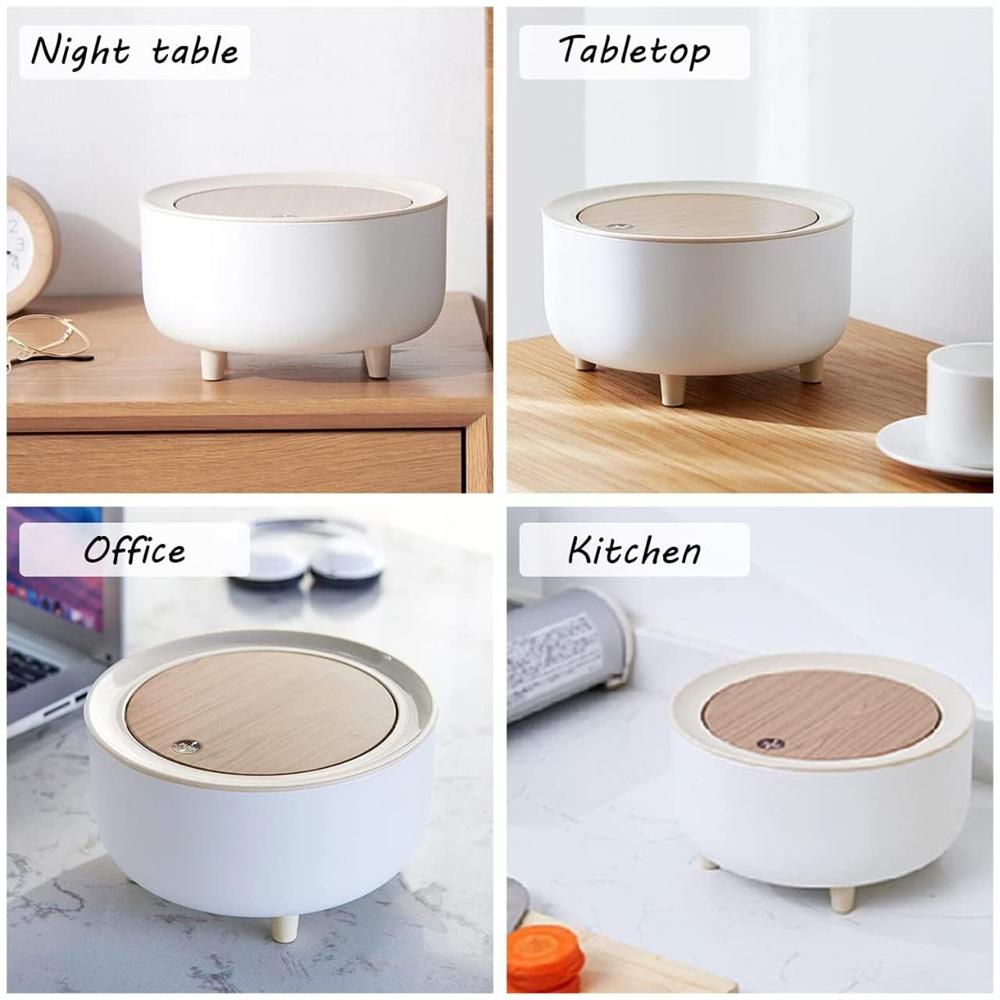 2 liter Small Countertop Press Top Tabletop  Dustbin