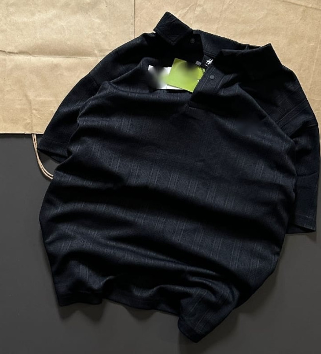 Mens Collared Black T Shirt