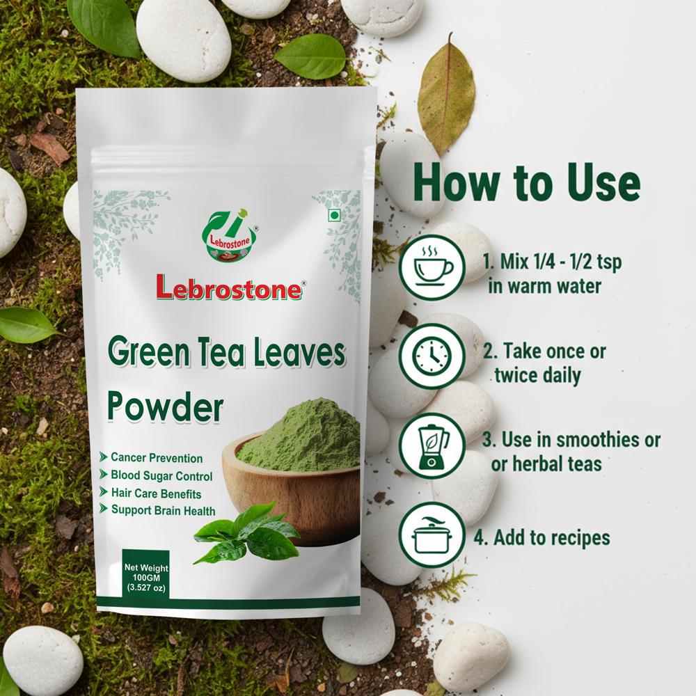 Lebrostone Green Tea Leaves  Supports Immunity, Metabolism & Overall Health(100g)