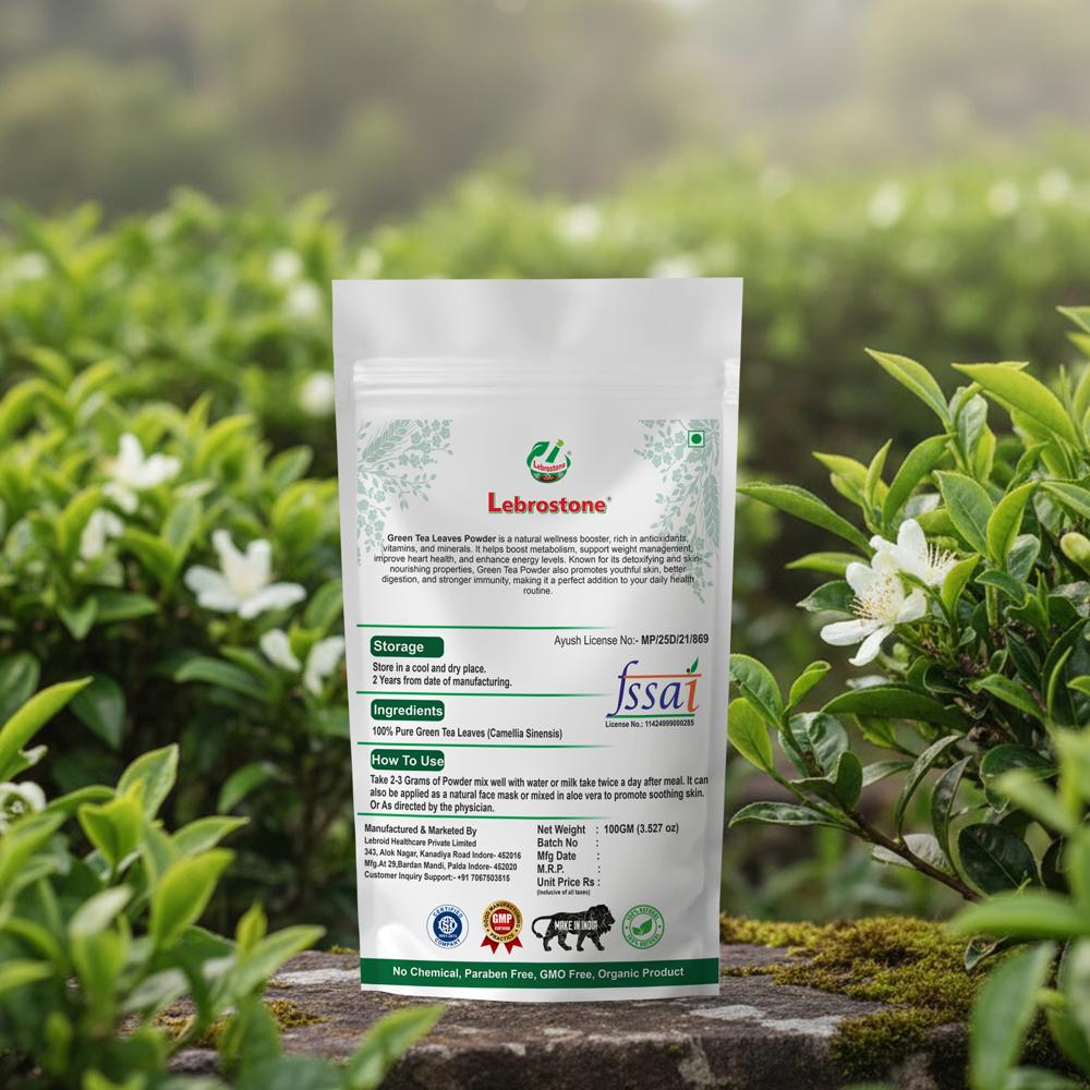 Lebrostone Green Tea Leaves  Supports Immunity, Metabolism & Overall Health(100g)