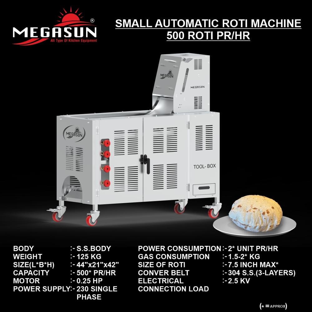 Fully automatic roti making machine (500 per/hr)