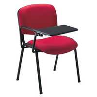 Training Room Chairs - Color: Black Seat & Backrest With Silver Frame