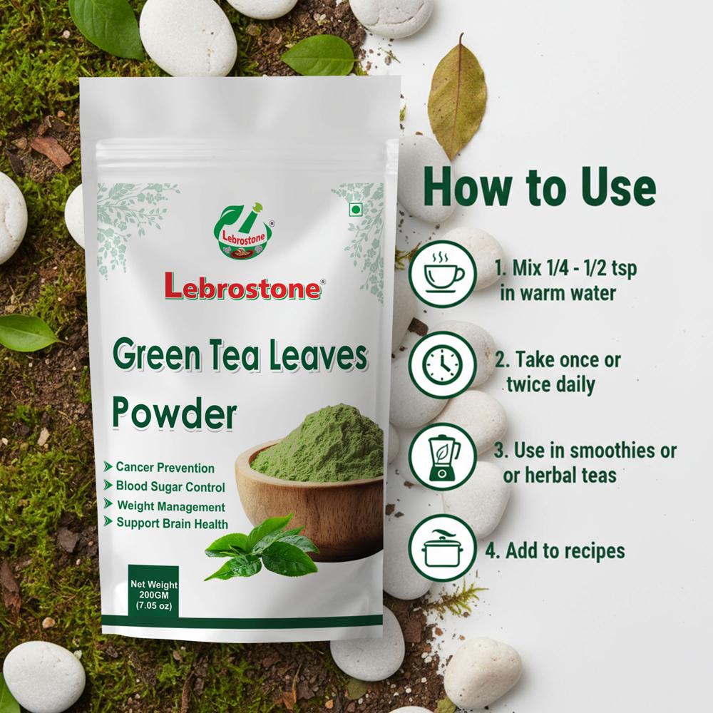 Lebrostone Green Tea Leaves  Supports Healthy Blood Sugar & Hair Care Benefits(200g)