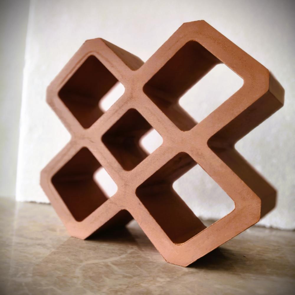 Lotus Jali - Color: Terra Cotta & White