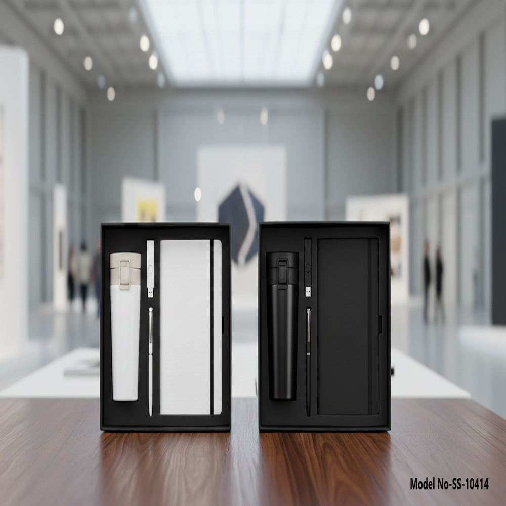 Premium 4-in-1 Gift Set: Vacuum Tumbler, A5 Notebook, Pen & USB (SS-10414)