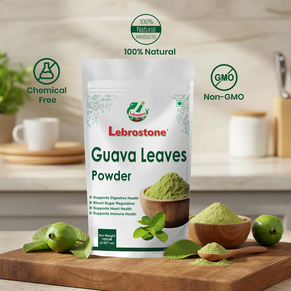 Lebrostone Guava Leaves Powder  Natural Blood Sugar Support, Immunity & Digestion Aid, Healthy Skin(100g)
