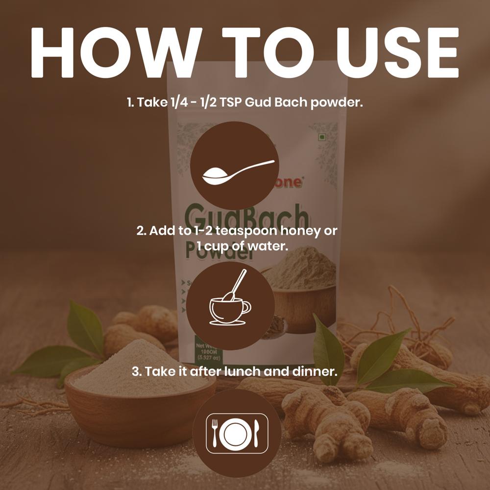 Lebrostone Gud Bach Powder Aids Digestion, Supports Respiratory Health, Boosts Memory & Focus, Reduces Stress, Natural Detoxifier(100g)