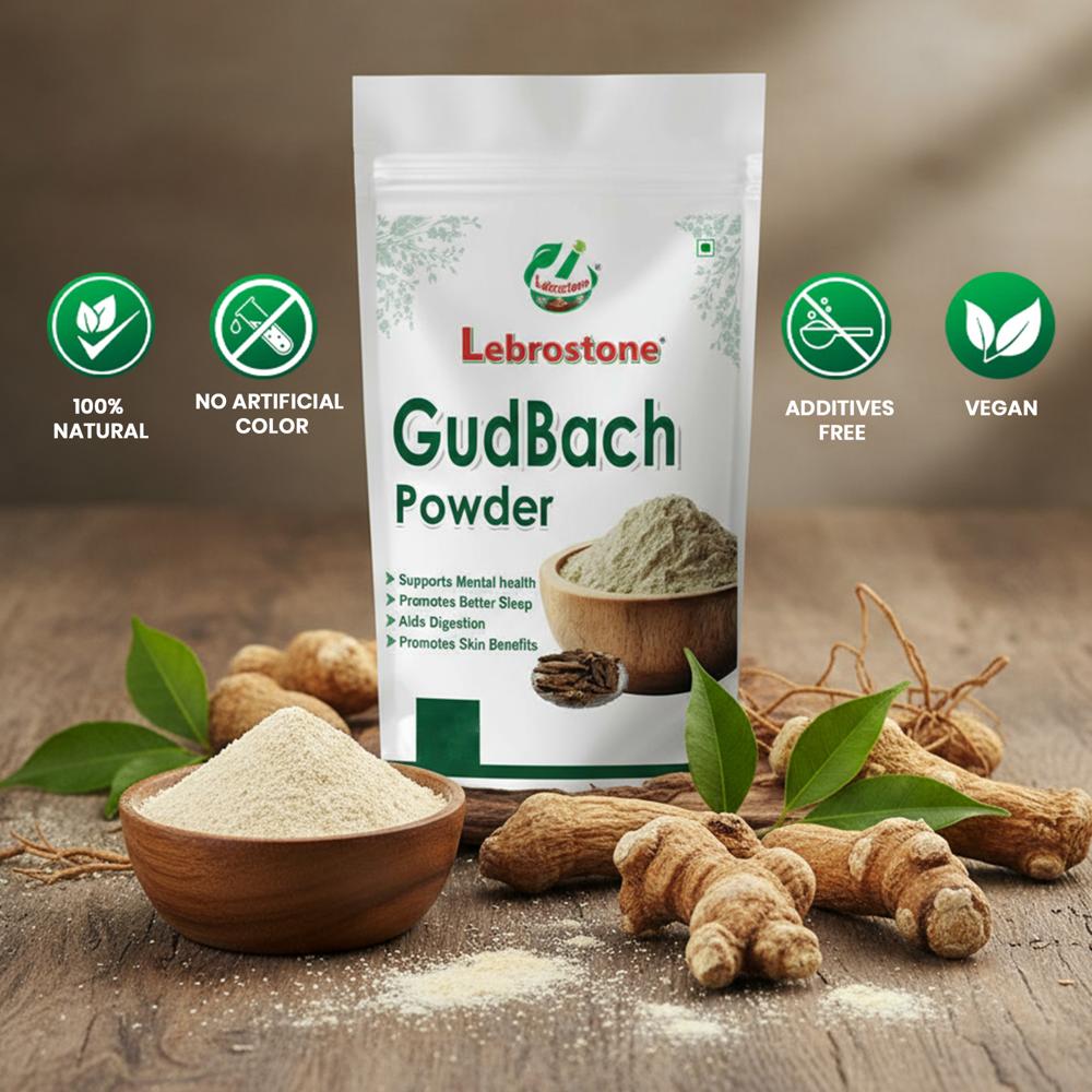 Lebrostone Gud Bach Powder Aids Digestion, Supports Respiratory Health, Boosts Memory & Focus, Reduces Stress, Natural Detoxifier(100g)