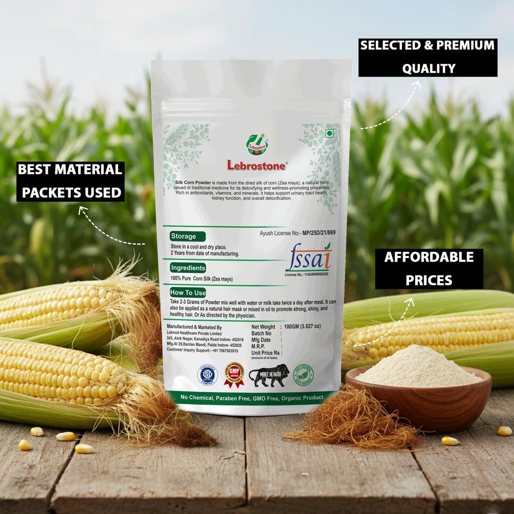 Lebrostone Corn Silk Herbal Powder for Hair Growth, Immunity Support & Liver Health| 100g