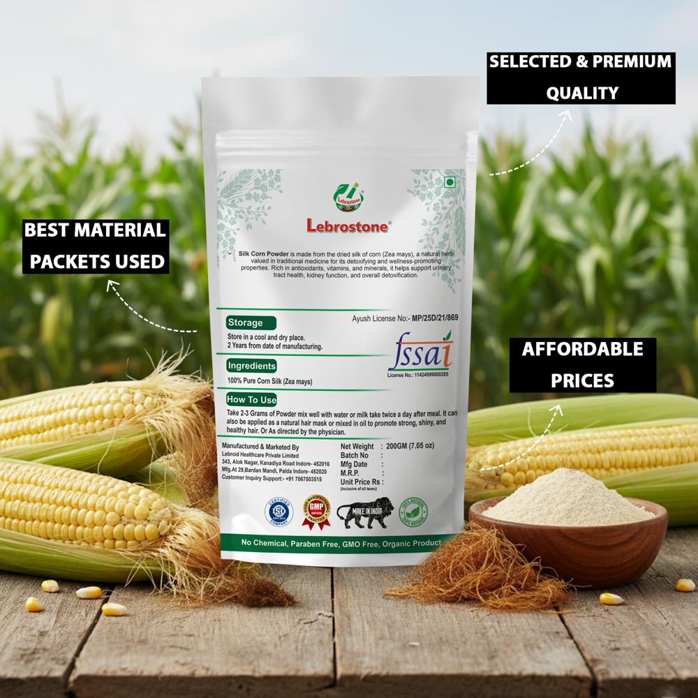Lebrostone Corn Silk Herbal Powder for Hair Growth, Immunity Support & Liver Health| 200g