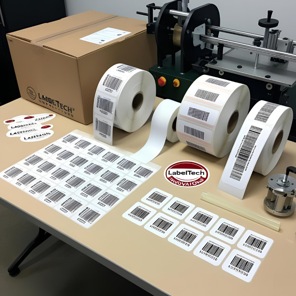 Plain Barcode Labels - Color: White