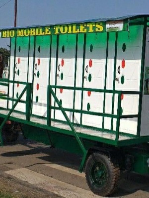 FRP mobile toilet 10 seater van