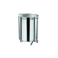 Garbage Bin Trolley - Powder-coated Mild Steel, 105x60x110 Cm, Green Hdpe Bin, 120l Capacity | Ergonomic Handle, 360â° Rubber Caster Wheels, Corrosion Resistant, Hinged Detachable Lid