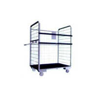 Roll Cage Parcel Trolley - Mild Steel, 800x700x1670 Mm, Silver/blue | Collapsible, Rust Resistant, 500 Kg Load Capacity, Padlock Provision