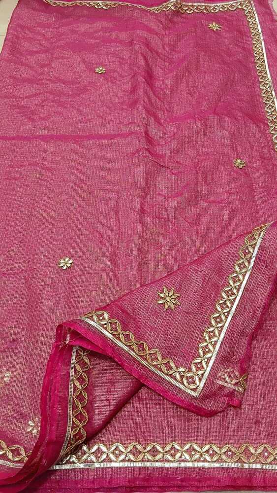 Red Hand Gotta Patti Work Sarees