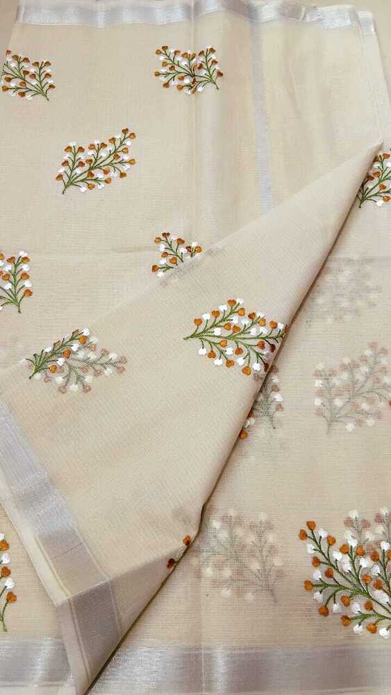 Ethnic Wear Kota Doria Embroidery Saree