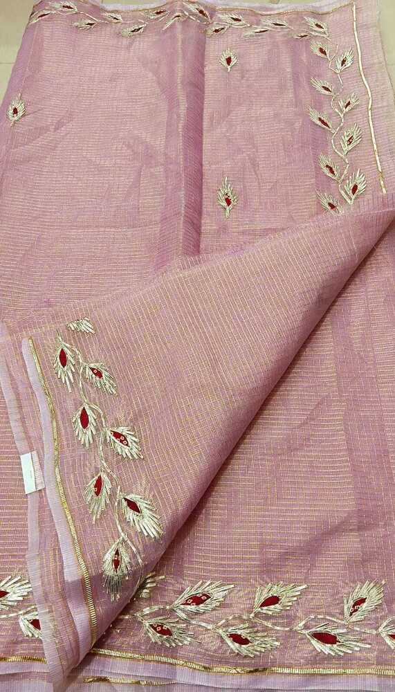 Kota Doria Jugnu Checks Gotta Patti Work Sarees