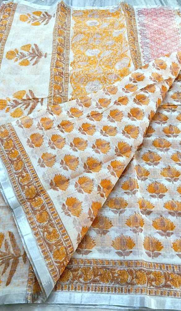 Kota Munga Doria Handblock Print Sarees