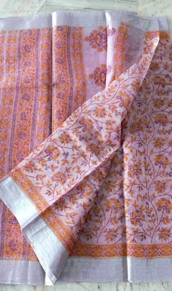 Ethnic Kota Munga Doria Handblock Print Saree