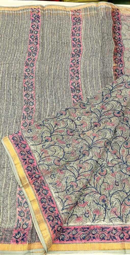 Ladies Pure Kota Cotton Handblock Print Saree