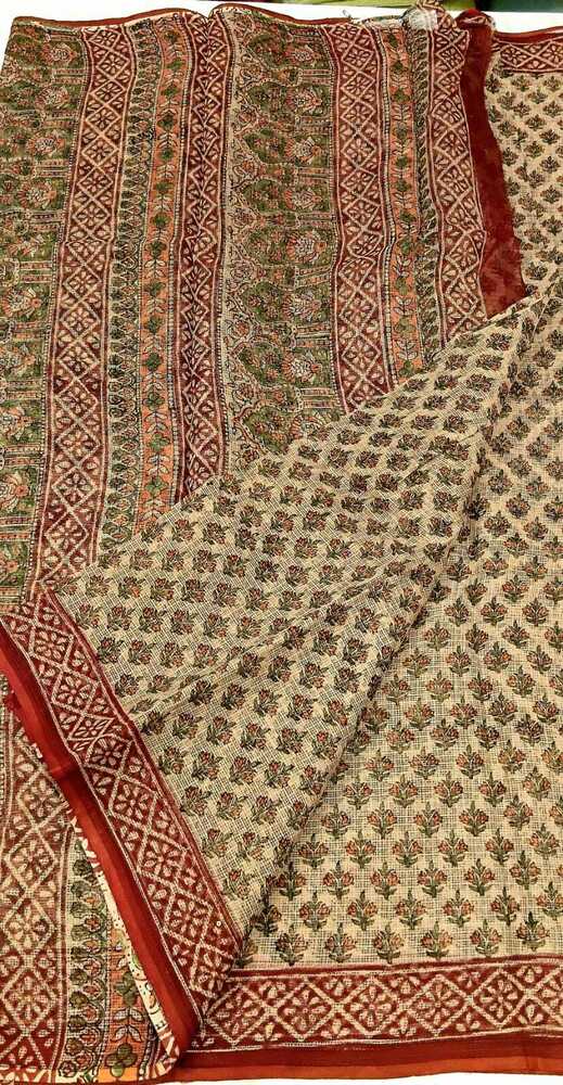 Fancy Pure Kota Cotton Handblock Print Saree
