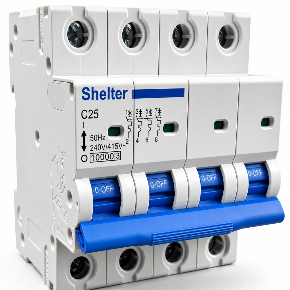 Shelter Fp 25A Ac Mcb - Rated Current: 25 Ampere (Amp)