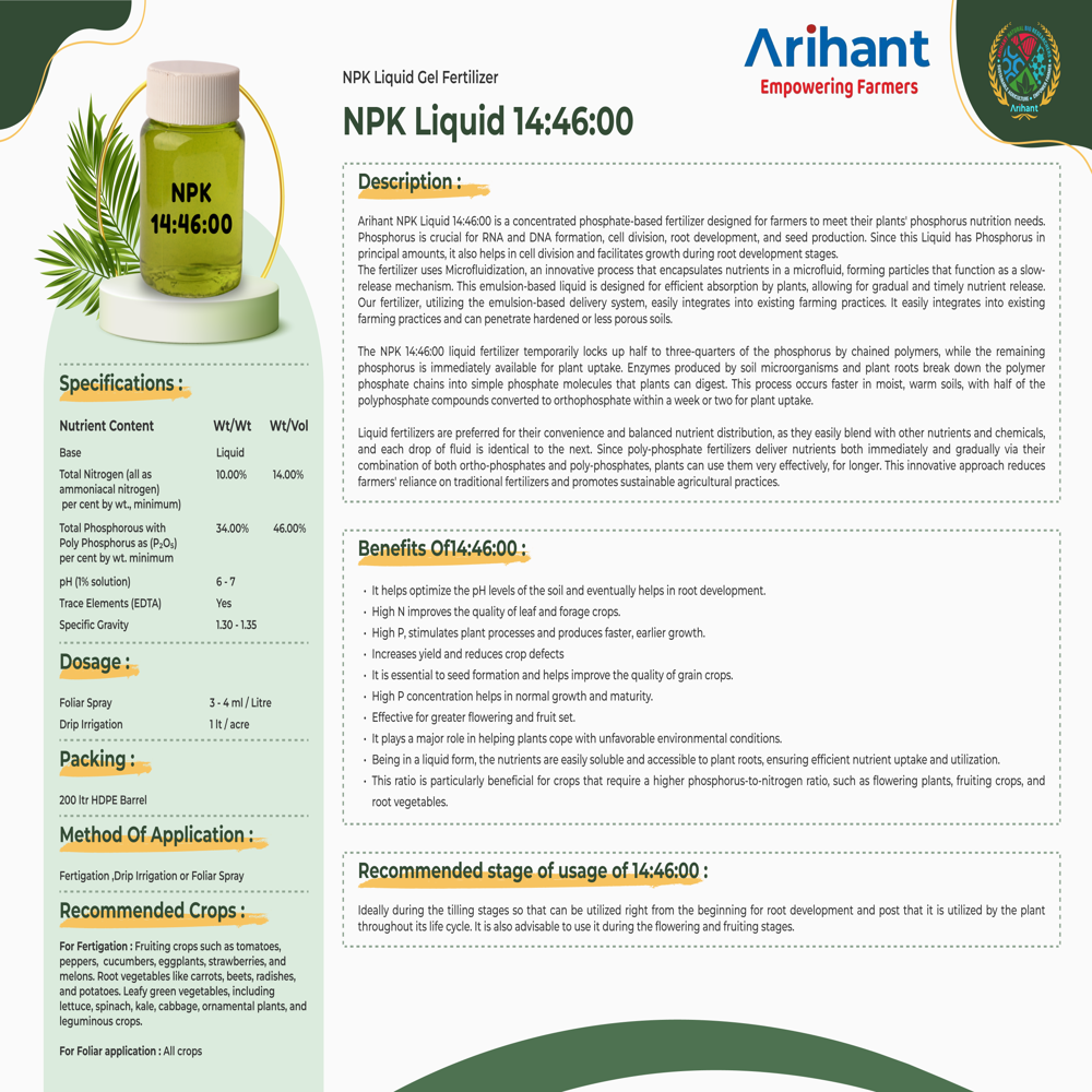 Npk Liquid 14-46-00 - Color: Green