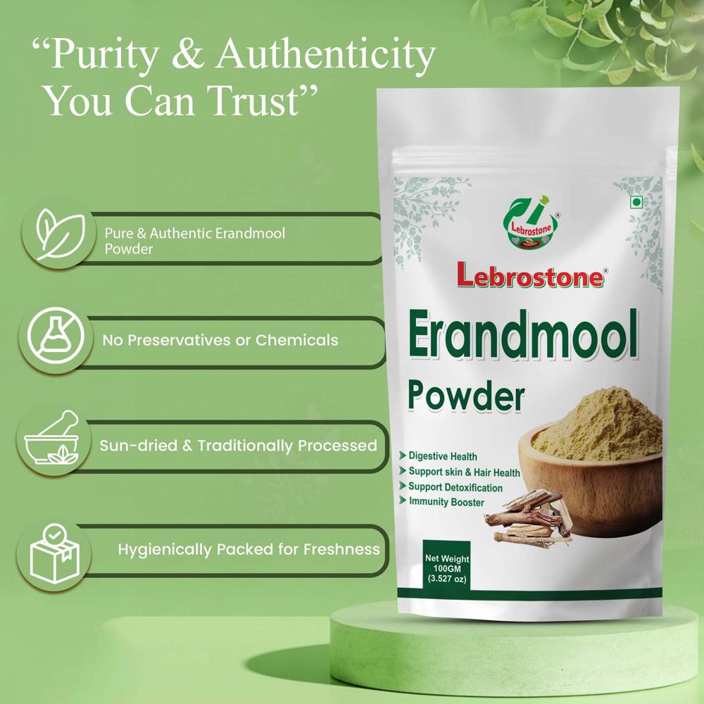Lebrostone Erandmool Powder  Natural Detox & Immunity Booster for Skin Health| 100g