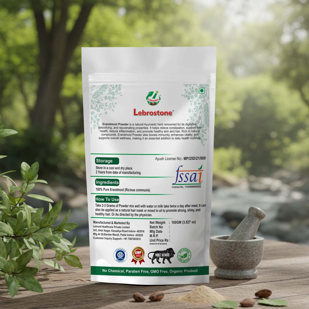 Lebrostone Erandmool Powder  Natural Detox & Immunity Booster for Skin Health| 100g