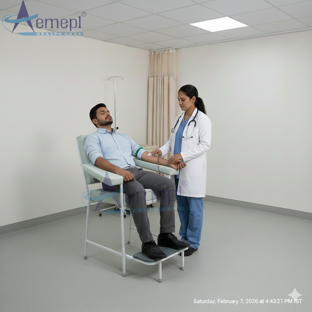 Blood Donor Chair With Folding Foot Rest