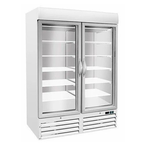 Glass Two Door Vertical Refrigerator