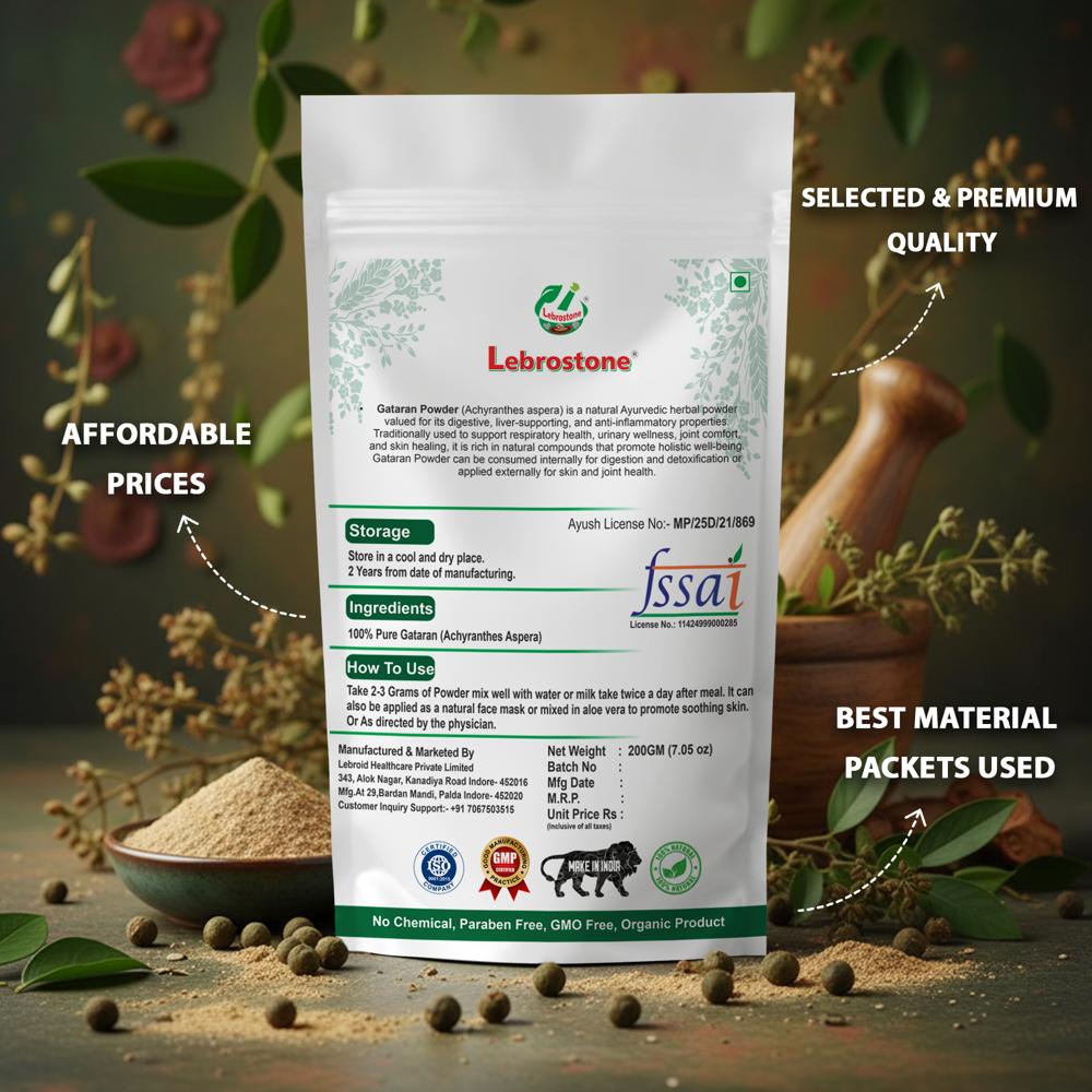 Lebrostone Gataran Herbal Powder for Digestion, Muscle Strength & Skin Health|200g