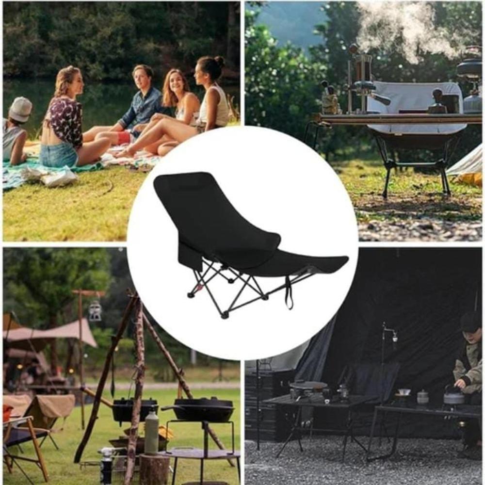 Folding Camping Chair With Footrest Reclining Camping Chair Lounge Chair Picnic Chair Fishing Seat