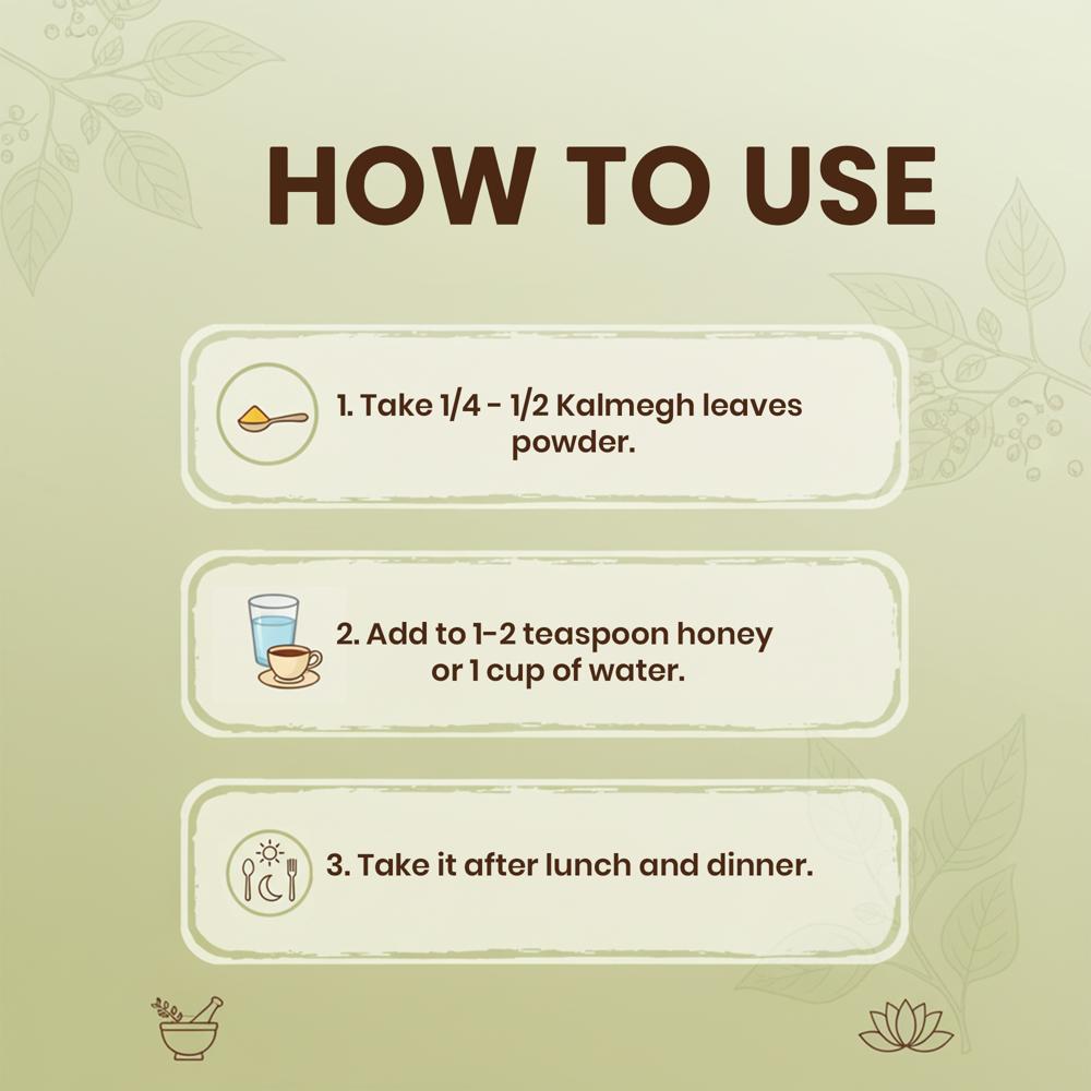 Lebrostone Premium Kalmegh Powder  Supports Blood Sugar, Reduces Inflammation & Improves Digestion(100g)