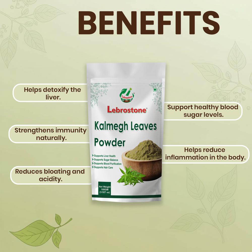 Lebrostone Premium Kalmegh Powder  Supports Blood Sugar, Reduces Inflammation & Improves Digestion(100g)