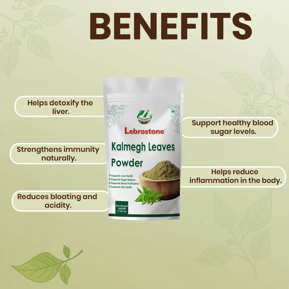Lebrostone Natural Kalmegh Powder  Supports Digestion, Reduces Acidity & Maintains Blood Sugar(200g)