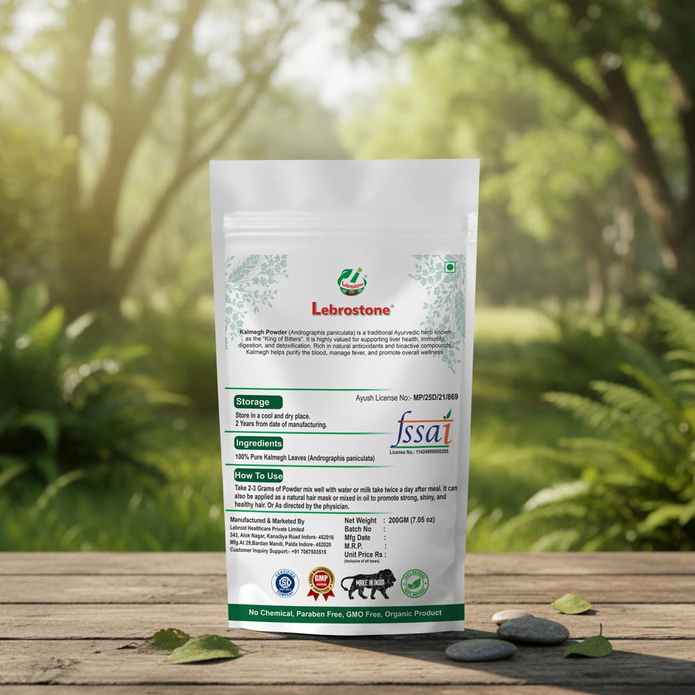 Lebrostone Natural Kalmegh Powder  Supports Digestion, Reduces Acidity & Maintains Blood Sugar(200g)