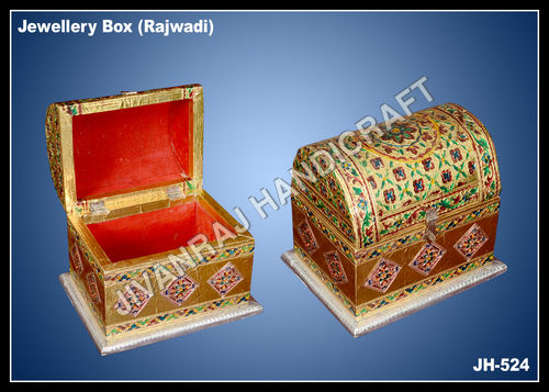 Golden Minakari Jewellery Box