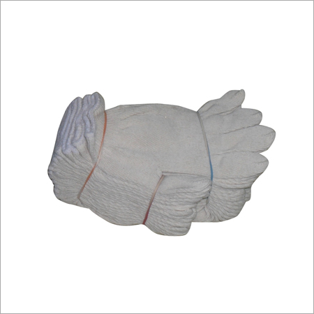 Cotton White Knitted Hand Gloves