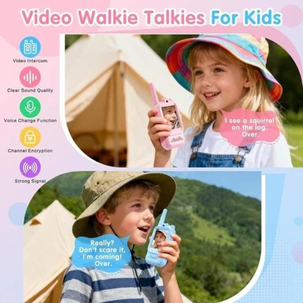 Video Walkie Talkies For Kids 2 Pack Rechargeable Walkie Talkies Screen Fun Intercom Toys