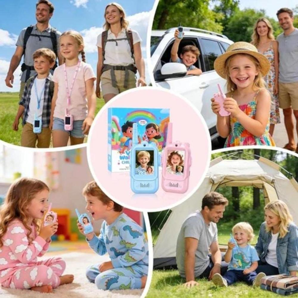 Video Walkie Talkies For Kids 2 Pack Rechargeable Walkie Talkies Screen Fun Intercom Toys