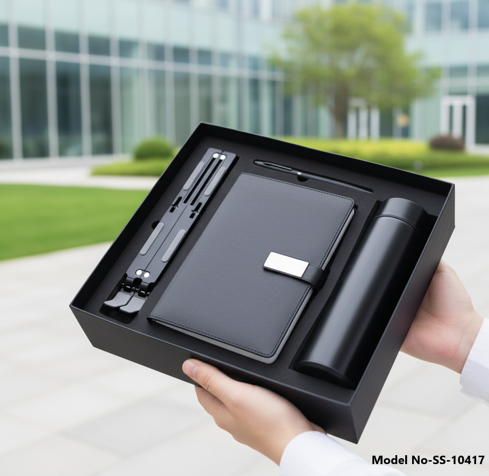 Executive Business Welcome Kit - Foldable Laptop Stand, Diary, Bottle & Pen (SS-10417)