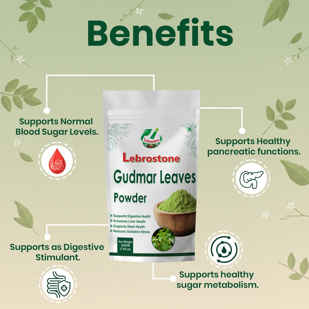 Lebrostone Gudmar Leaves Powder  Supports Healthy Blood Sugar & Sugar Metabolism|200g