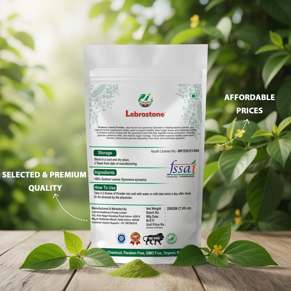 Lebrostone Gudmar Leaves Powder  Supports Healthy Blood Sugar & Sugar Metabolism|200g