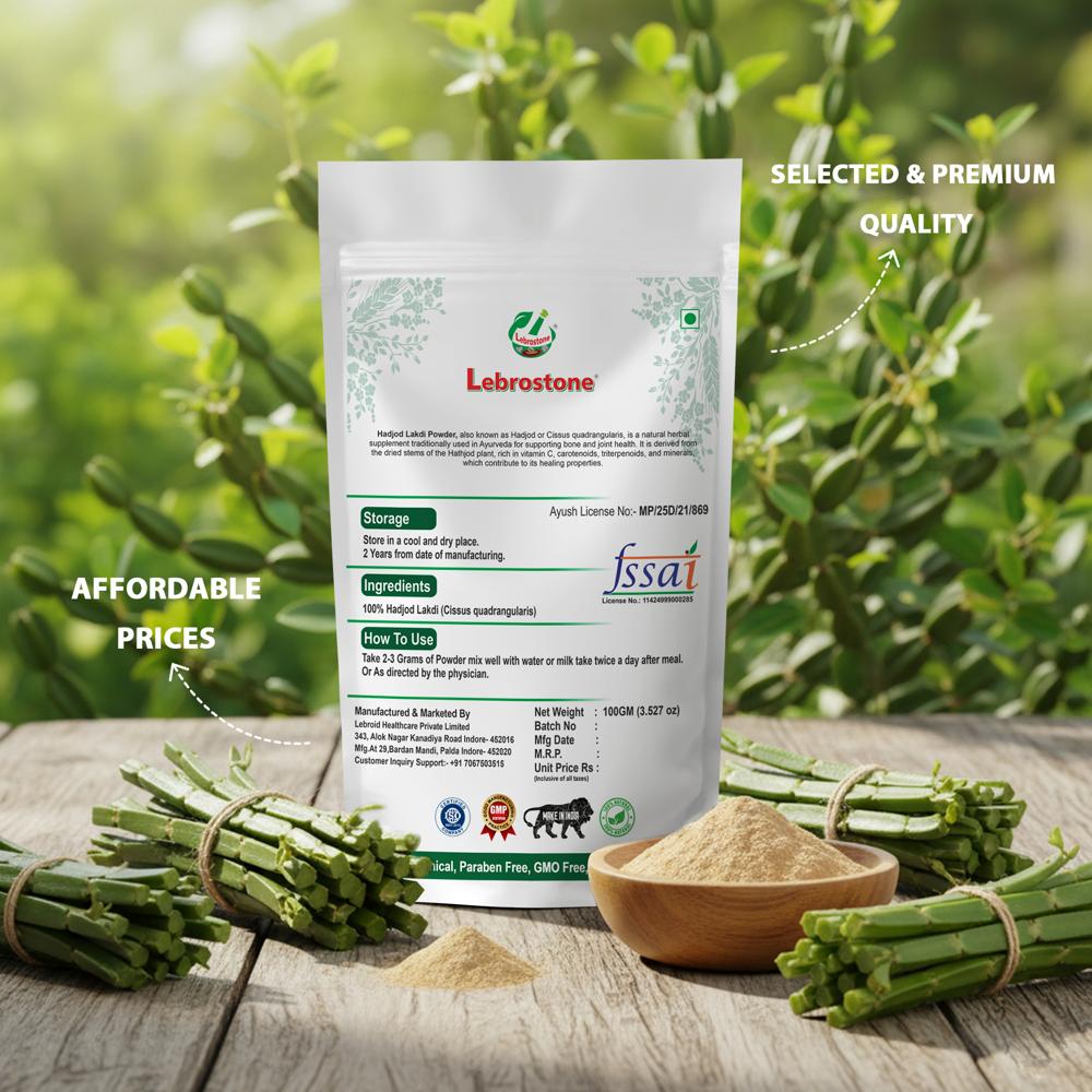 Lebrostone Hadjod Lakdi Powder  Supports Bone & Joint Health and Metabolism|100g