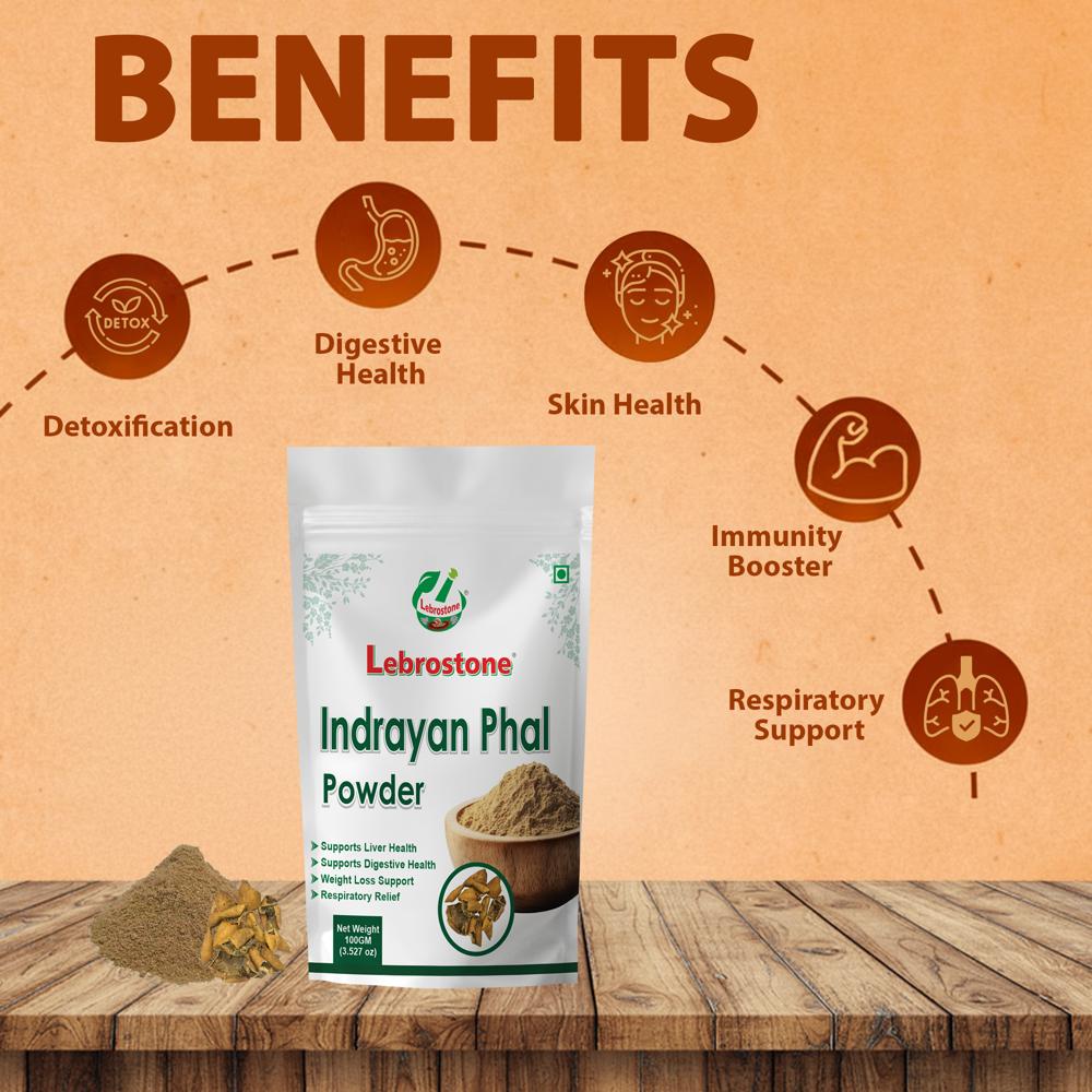 Lebrostone Premium Indrayan Phal Powder  Skin Health, Detox & Respiratory Support(100g)